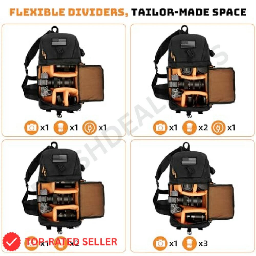 Waterproof Camera Sling Bag Adjustable Dividers T… - image 5